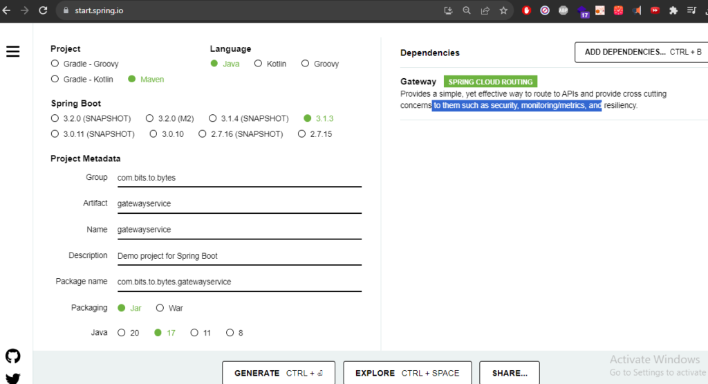 spring gateway dependency